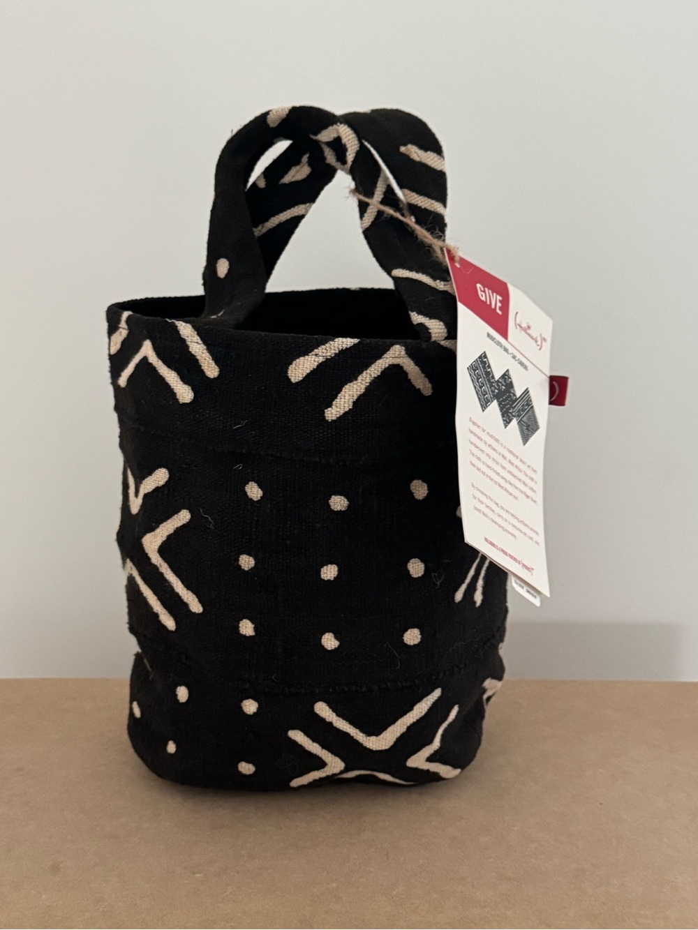 Hallmark mud cloth Black & Cream Patterned Tote Bag
